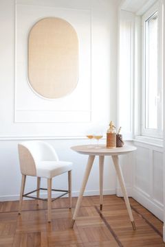 CUPERTINO RAFIA BAR - Round wooden high table by DOM Edizioni - view 3